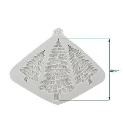 CE0052-CS - Katy Sue Designs - Moule en silicone - Fir Trees Silhouettes - Silicone Mould - Detail 1