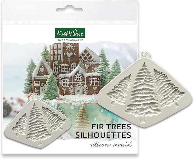 CE0052-CS - Katy Sue Designs - Moule en silicone - Fir Trees Silhouettes - Silicone Mould - Detail 5