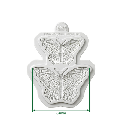 CE0148-CS - Katy Sue Designs - Moule en silicone - Delicate Detail Butterfly Duo - Silicone Mould - Detail 1