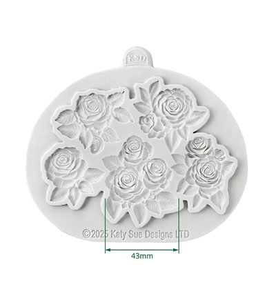 CE0149-CS - Katy Sue Designs - Moule en silicone - Decorative Roses - Silicone Mould - Detail 1