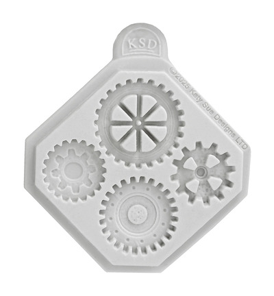 CE0152-CS - Katy Sue Designs - Moule en silicone - Mini Cogs and Gears - Silicone Mould - Detail 1