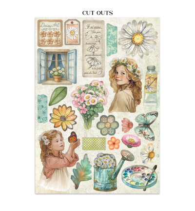 SBJK14 - Stamperia - Stickers, cut-outs, backgrounds Daisy Art - Junk journal - Detail 9