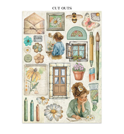 SBJK14 - Stamperia - Stickers, cut-outs, backgrounds Daisy Art - Junk journal - Detail 10