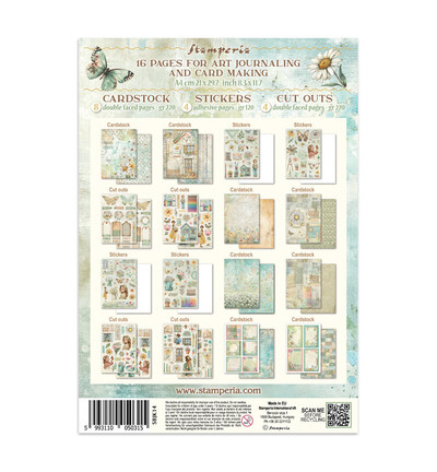 SBJK14 - Stamperia - Stickers, cut-outs, backgrounds Daisy Art - Junk journal - Detail 16