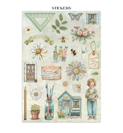 SBJK14 - Stamperia - Stickers, cut-outs, backgrounds Daisy Art - Junk journal - Detail 24