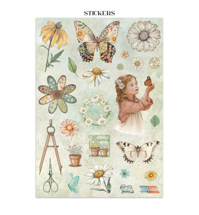 SBJK14 - Stamperia - Stickers, cut-outs, backgrounds Daisy Art - Junk journal - Detail 25