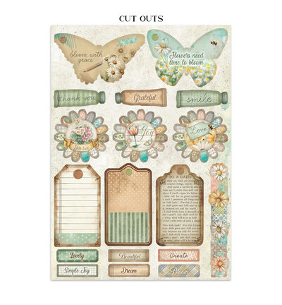 SBJK14 - Stamperia - Stickers, cut-outs, backgrounds Daisy Art - Junk journal - Detail 26