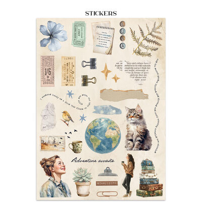 SBJK15 - Stamperia - Stickers, cut-outs, backgrounds Secret Diary - Junk journal - Detail 2