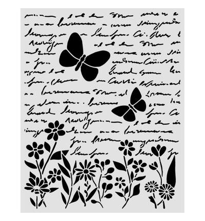 KSTD199 - Stamperia - Letter and butterfly - Thick stencil - Detail 1