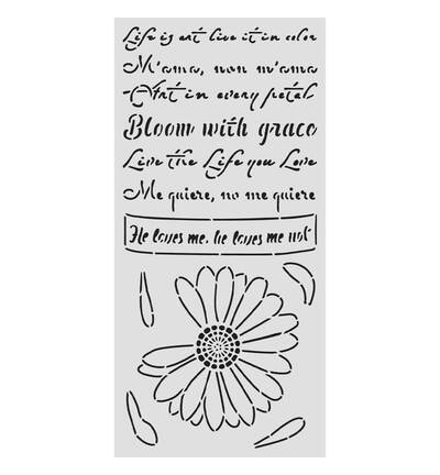 KSTDL147 - Stamperia - He Loves me, He loves me not - Thick stencil - Detail 1