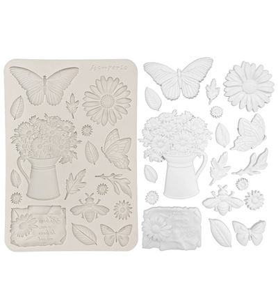 KACMA603 - Stamperia - Daisy and butterfly - Silicon mould - Detail 1