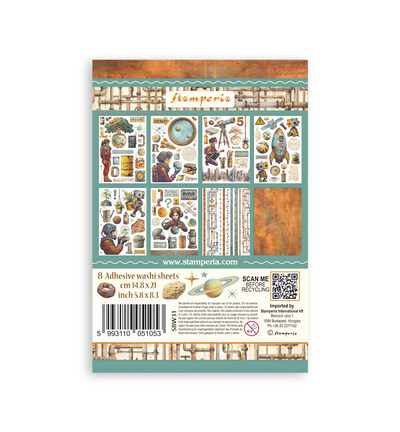 SBW31 - Stamperia - Bloc Washi 8 feuilles adhésives - Washi Pads - Detail 1