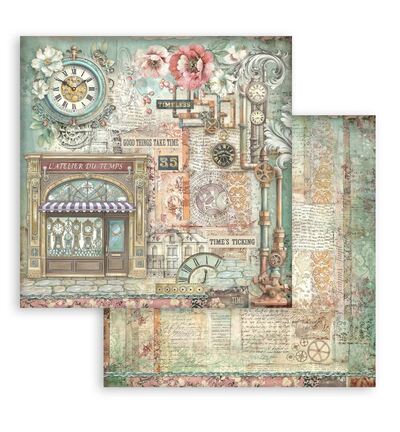 SBBL185 - Stamperia - Stamperia Grand Bloc Papier – Gardens of Time Backgrounds - Scrapbooking Pad - Detail 1