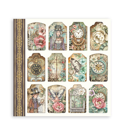 SBBL185 - Stamperia - Stamperia Grand Bloc Papier – Gardens of Time Backgrounds - Scrapbooking Pad - Detail 5