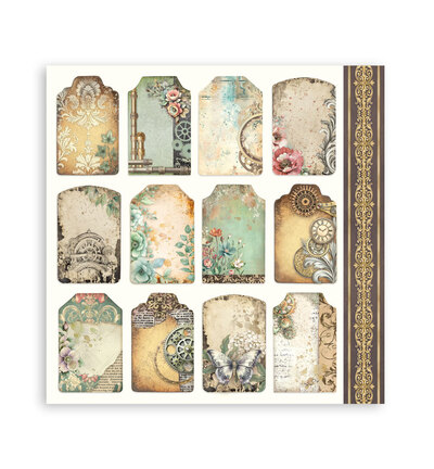 SBBL185 - Stamperia - Stamperia Grand Bloc Papier – Gardens of Time Backgrounds - Scrapbooking Pad - Detail 6