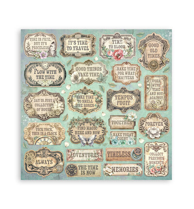 SBBL185 - Stamperia - Stamperia Grand Bloc Papier – Gardens of Time Backgrounds - Scrapbooking Pad - Detail 9