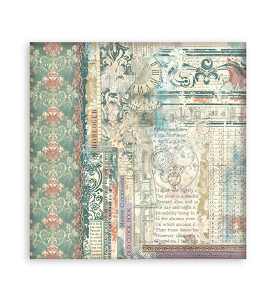 SBBL185 - Stamperia - Stamperia Grand Bloc Papier – Gardens of Time Backgrounds - Scrapbooking Pad - Detail 13
