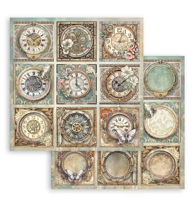 SBBL185 - Stamperia - Stamperia Grand Bloc Papier – Gardens of Time Backgrounds - Scrapbooking Pad - Detail 17