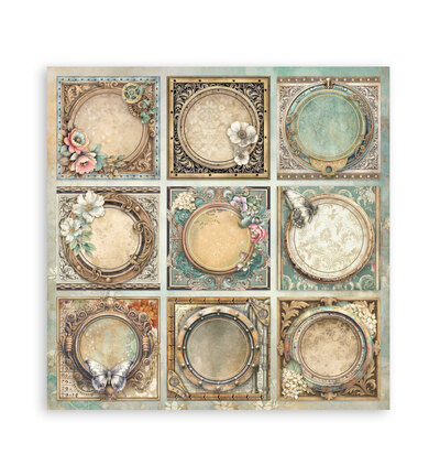SBBL185 - Stamperia - Stamperia Grand Bloc Papier – Gardens of Time Backgrounds - Scrapbooking Pad - Detail 19