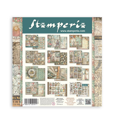 SBBL185 - Stamperia - Stamperia Grand Bloc Papier – Gardens of Time Backgrounds - Scrapbooking Pad - Detail 35