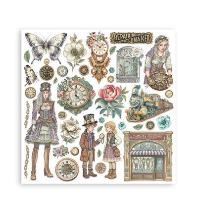 SBBS141 - Stamperia - Stamperia Petit Bloc Papier – Gardens of Time Backgrounds - Scrapbooking Pad - Detail 7