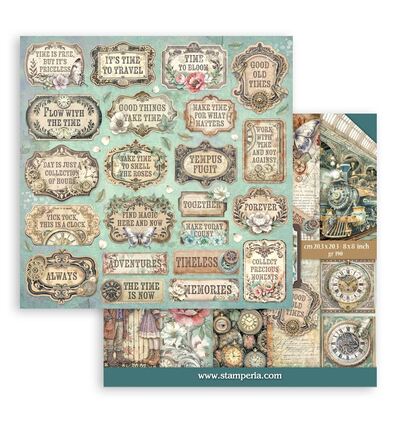SBBS141 - Stamperia - Stamperia Petit Bloc Papier – Gardens of Time Backgrounds - Scrapbooking Pad - Detail 10