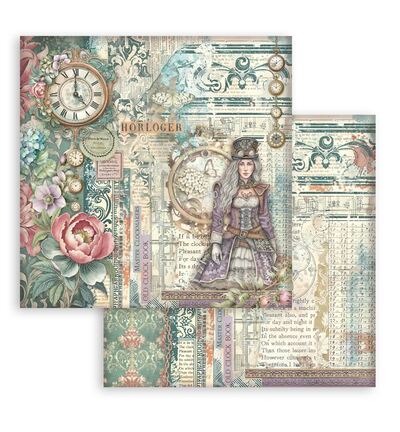 SBBS141 - Stamperia - Stamperia Petit Bloc Papier – Gardens of Time Backgrounds - Scrapbooking Pad - Detail 11