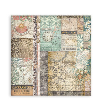 SBBS141 - Stamperia - Stamperia Petit Bloc Papier – Gardens of Time Backgrounds - Scrapbooking Pad - Detail 25