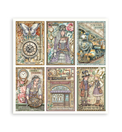 SBBS141 - Stamperia - Stamperia Petit Bloc Papier – Gardens of Time Backgrounds - Scrapbooking Pad - Detail 33