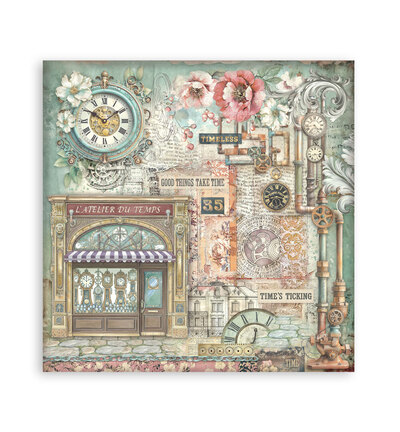 SBBXLB36 - Stamperia - Stamperia Grand Bloc Papier Simple Face – Gardens of Time - Maxi & Small Pads - Detail 23