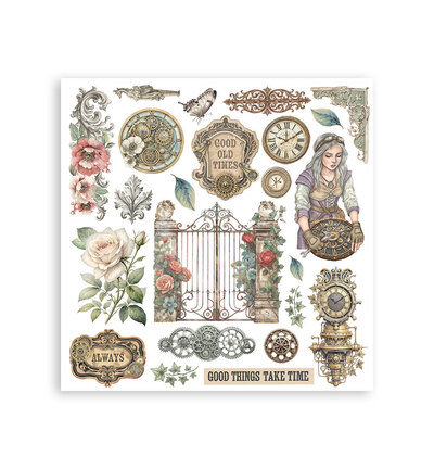 DFLRBX11 - Stamperia - Stamperia Kit Rub-On – Gardens of Time - Rub On - Detail 2