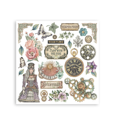 DFLRBX11 - Stamperia - Stamperia Kit Rub-On – Gardens of Time - Rub On - Detail 4