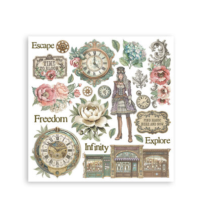 DFLRBX11 - Stamperia - Stamperia Kit Rub-On – Gardens of Time - Rub On - Detail 7