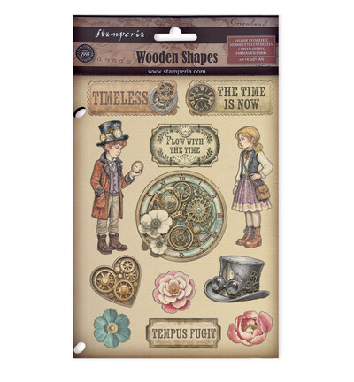 KLSP198 - Stamperia - Stamperia Formes en Bois – Gardens of Time - Wooden Shapes & Clear Stamps - Detail 1