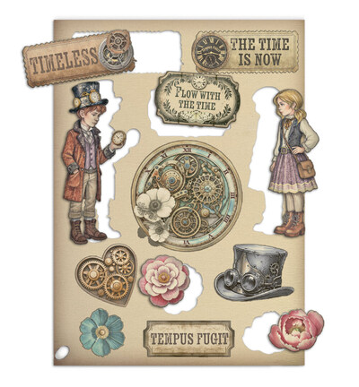 KLSP198 - Stamperia - Stamperia Formes en Bois – Gardens of Time - Wooden Shapes & Clear Stamps - Detail 2