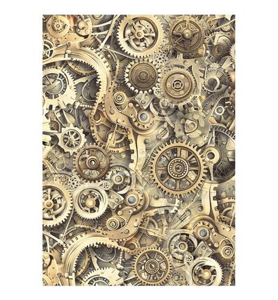 DFSAK6053 - Stamperia - Stamperia Sélection Papier Riz Fonds A6 – Gardens of Time - Rice Paper Backgrounds - Detail 1