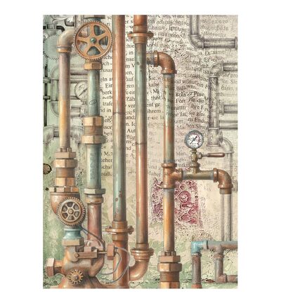 DFSAK6053 - Stamperia - Stamperia Sélection Papier Riz Fonds A6 – Gardens of Time - Rice Paper Backgrounds - Detail 7