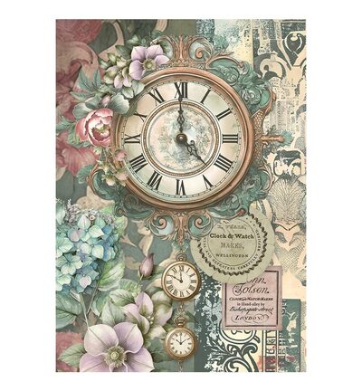 DFSA6X05 - Stamperia - Stamperia Mini Papier Riz A6 – Gardens of Time - Mini Rice Paper - Detail 2