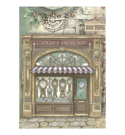 DFSA6X05 - Stamperia - Stamperia Mini Papier Riz A6 – Gardens of Time - Mini Rice Paper - Detail 3