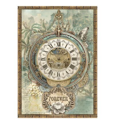 DFSA6X05 - Stamperia - Stamperia Mini Papier Riz A6 – Gardens of Time - Mini Rice Paper - Detail 5