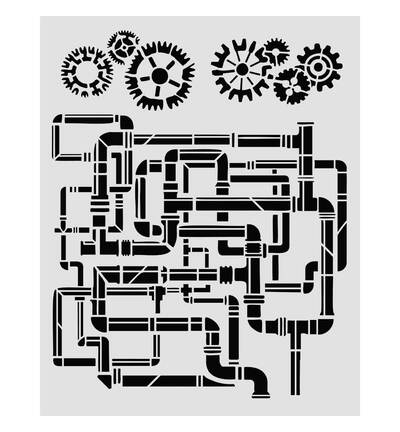 KSTD202 - Stamperia - Stamperia Pochoir 20 x 25 cm – Gardens of Time Tubes - Stencil - CM 20 x 25 - Detail 1