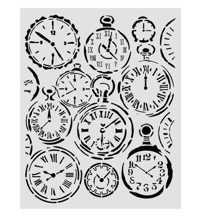 KSTD203 - Stamperia - Stamperia Pochoir 20 x 25 cm – Gardens of Time Mixed Clocks - Stencil - CM 20 x 25 - Detail 1
