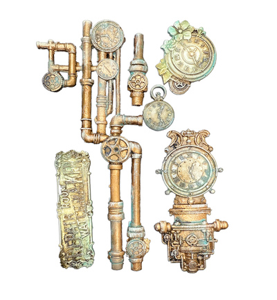 KACMA608 - Stamperia - Stamperia Moule en Silicone A5 – Gardens of Time Clocks and Tubes - Silicon Moulds - Detail 2