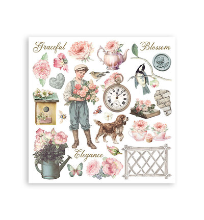 DFLRBX13 - Stamperia - Stamperia Kit Rub-On – House of Roses - Rub On - Detail 3