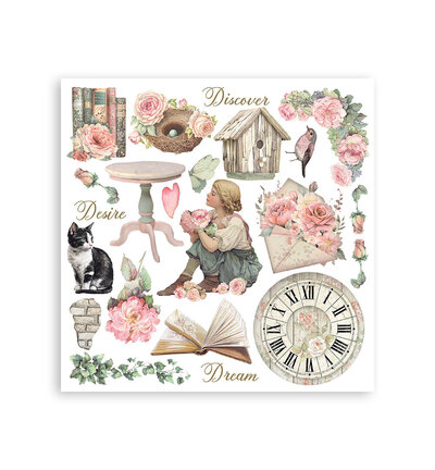 DFLRBX13 - Stamperia - Stamperia Kit Rub-On – House of Roses - Rub On - Detail 5