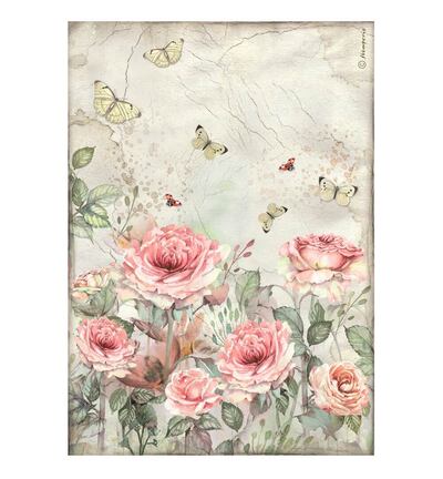 DFSA4XHR - Stamperia - Stamperia Sélection Papier Riz A4 – House of Roses - Rice Paper Selection - Detail 2
