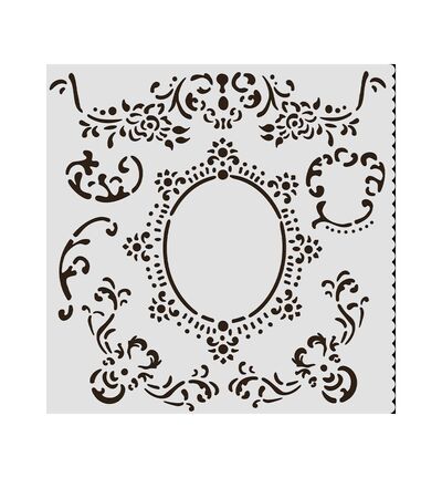 KSTDQ121 - Stamperia - Stamperia Pochoir Épais 18 x 18 cm – House of Roses Border With Frame - Stencils - Detail 1