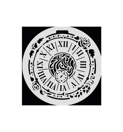 KSTDS35 - Stamperia - Stamperia Pochoir Épais 12 x 12 cm – House of Roses Clock - Stencils - Detail 1