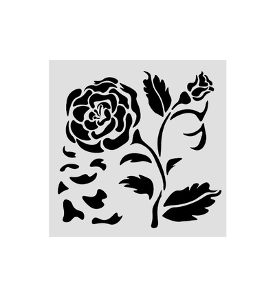 KSTDS36 - Stamperia - Stamperia Pochoir Épais 12 x 12 cm – House of Roses Big Rose - Stencils - Detail 1