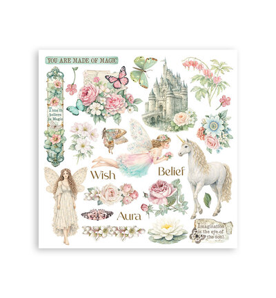 DFLRBX15 - Stamperia - Stamperia Kit Rub-On – Wonderland - Rub On Kit - Detail 3